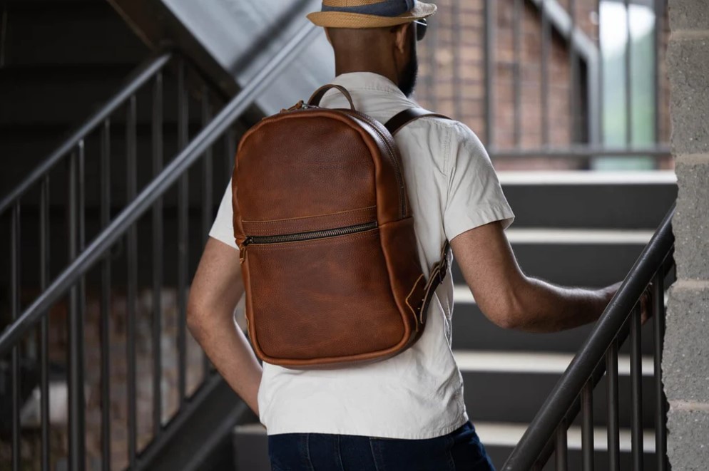 leather backpack